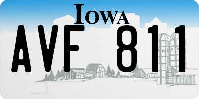 IA license plate AVF811