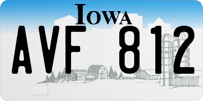 IA license plate AVF812