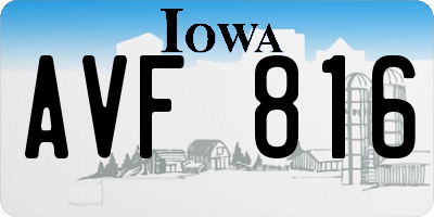 IA license plate AVF816