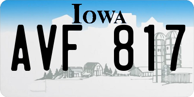 IA license plate AVF817