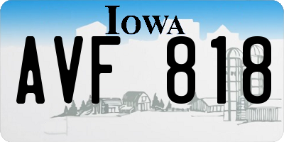 IA license plate AVF818