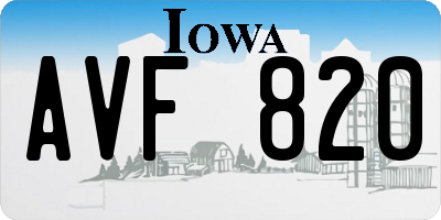 IA license plate AVF820