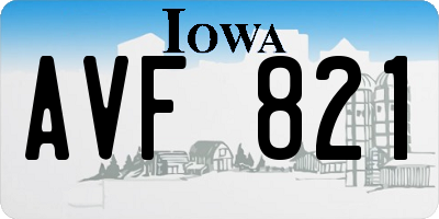 IA license plate AVF821