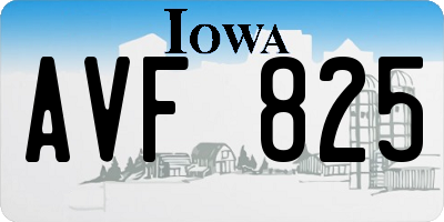 IA license plate AVF825