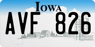 IA license plate AVF826