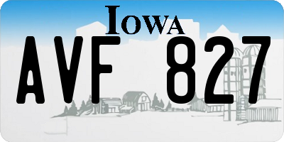 IA license plate AVF827