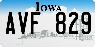 IA license plate AVF829