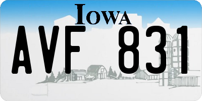 IA license plate AVF831