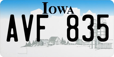 IA license plate AVF835