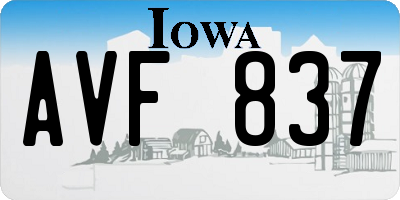IA license plate AVF837