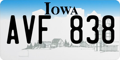IA license plate AVF838
