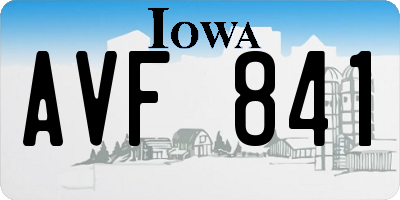 IA license plate AVF841