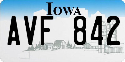 IA license plate AVF842
