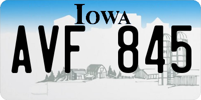 IA license plate AVF845