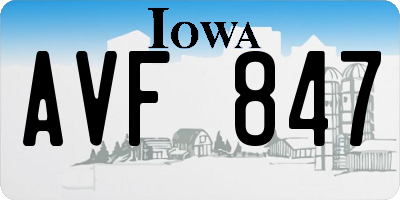 IA license plate AVF847