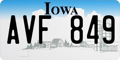 IA license plate AVF849