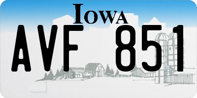 IA license plate AVF851