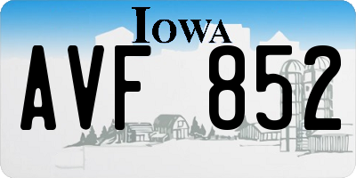 IA license plate AVF852