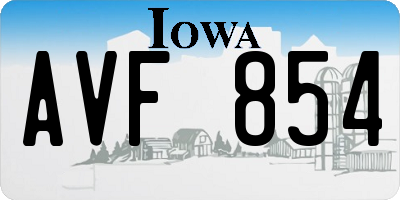 IA license plate AVF854