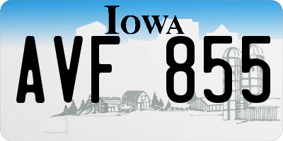 IA license plate AVF855
