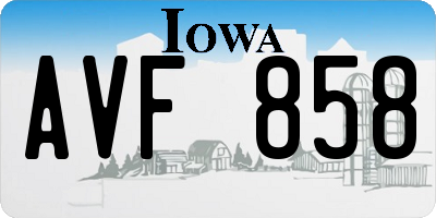 IA license plate AVF858