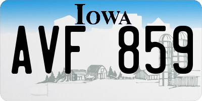 IA license plate AVF859