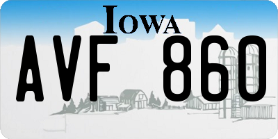 IA license plate AVF860