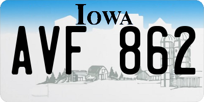 IA license plate AVF862