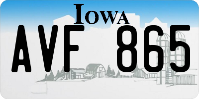 IA license plate AVF865