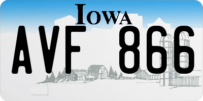 IA license plate AVF866