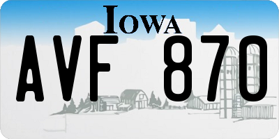 IA license plate AVF870