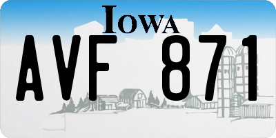 IA license plate AVF871