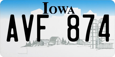 IA license plate AVF874