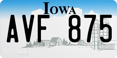 IA license plate AVF875