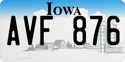 IA license plate AVF876