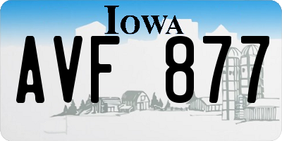 IA license plate AVF877