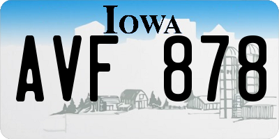 IA license plate AVF878