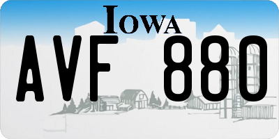 IA license plate AVF880