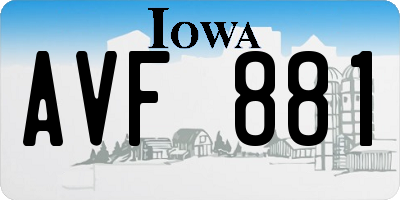 IA license plate AVF881