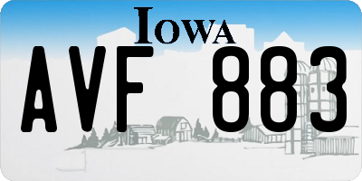 IA license plate AVF883