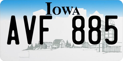 IA license plate AVF885