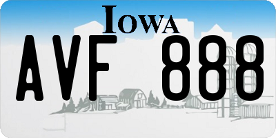 IA license plate AVF888
