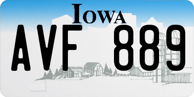 IA license plate AVF889