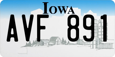 IA license plate AVF891