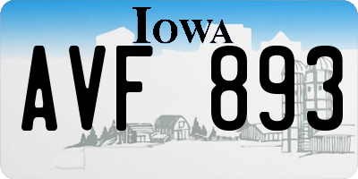 IA license plate AVF893