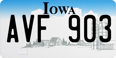IA license plate AVF903