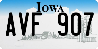 IA license plate AVF907