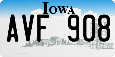 IA license plate AVF908