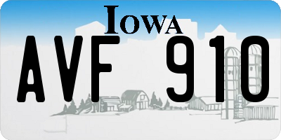 IA license plate AVF910