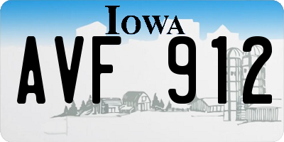 IA license plate AVF912